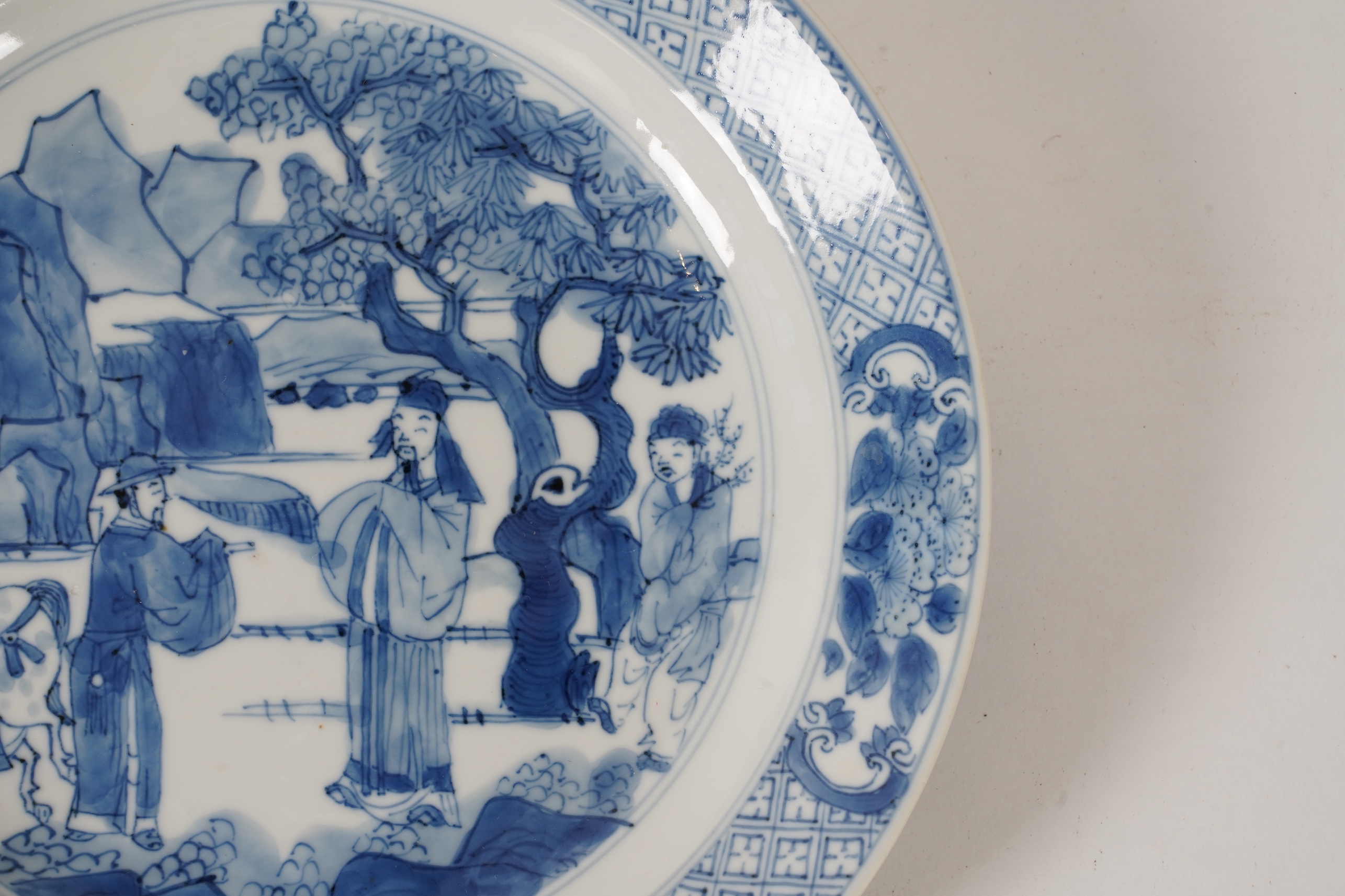 A Chinese blue and white plate, Kangxi period